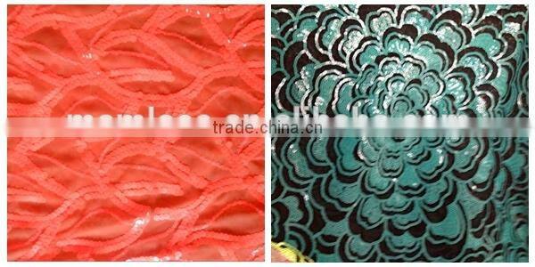 2015 popular new design stretch sequin lace
