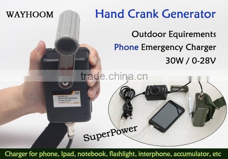 Hand Crank Power Bank Outdoor Phone Charger 30W/0-28V Electronic Generator
