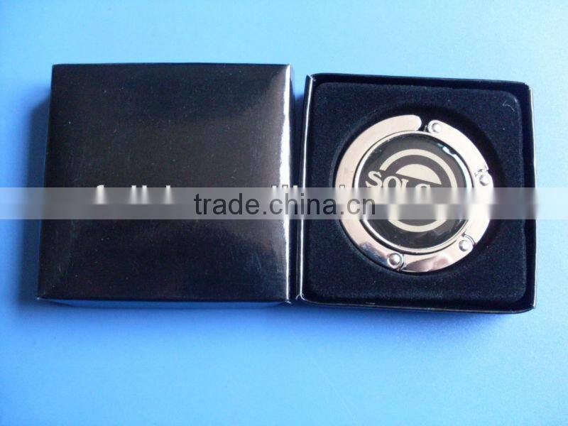 metal bag hanger holder with custom's logo