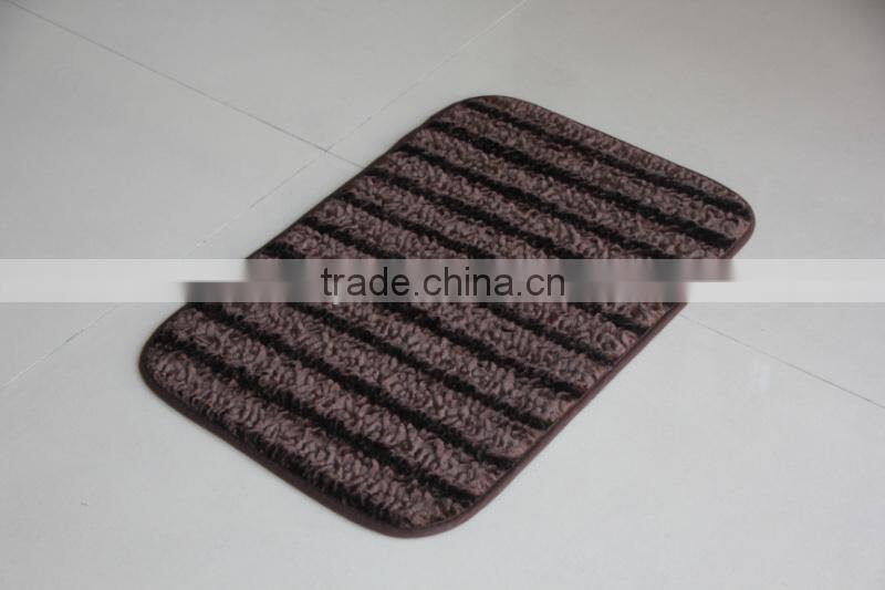 bathroom door mat Polyester bathroom mat super soft room mat with anti-slip base