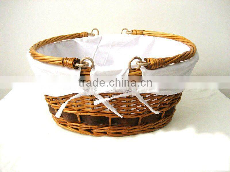 baskets with fabric covering and handle