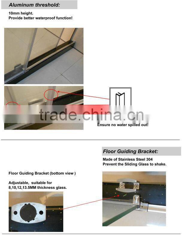 Stainless Steel Hidden Sliding Corner Style Shower Doors (KT8015)