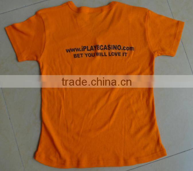 Guangzhou manufacturer V neck t-shirt custom advertising t shirt