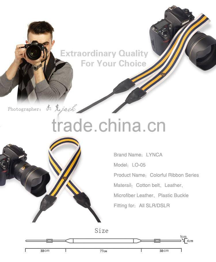 Colorful Ribbon Pattern D-SLR Yellow Camera Strap Shoulder Neck Strap Grip LO-05