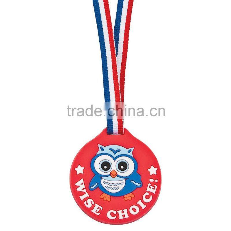 Hot Sale Custom Cheap Fashionable Sport Souvenirs 3D PVC Rubber A Is For Awesome Award Medals with Ribbon for Promotional Gifts