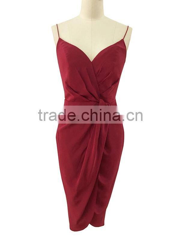 Lady's silk strap dress of evening