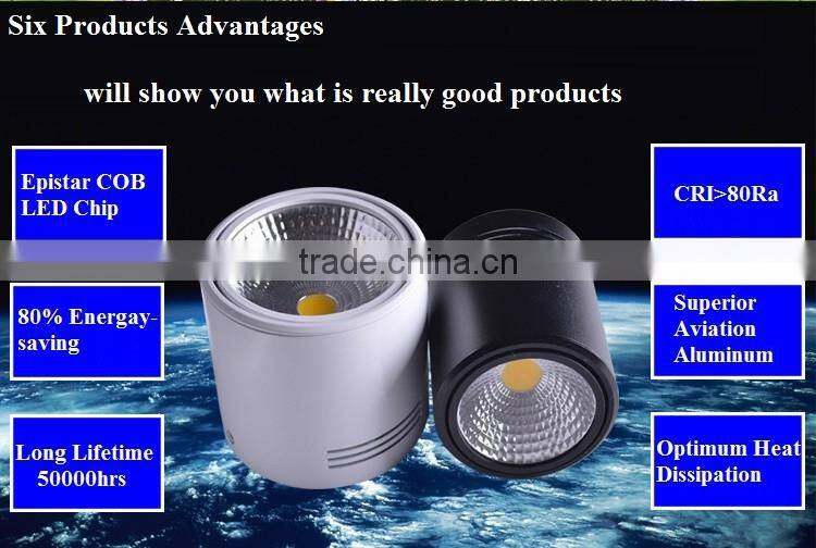 Pure white LED Downlights and LED COB Surface Mounted LED downlight