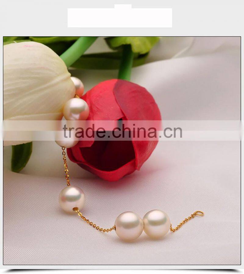 18k gold chain bracelets for women 2016 pearls fresh water high luster pearls