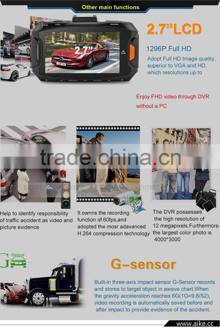 New Original GS90C Ambarella A7LA70 1296P 1080P Full HD Car DVR Camera Driving Video Recorder 2.7"LCD G-Sensor GPS Dash Cam
