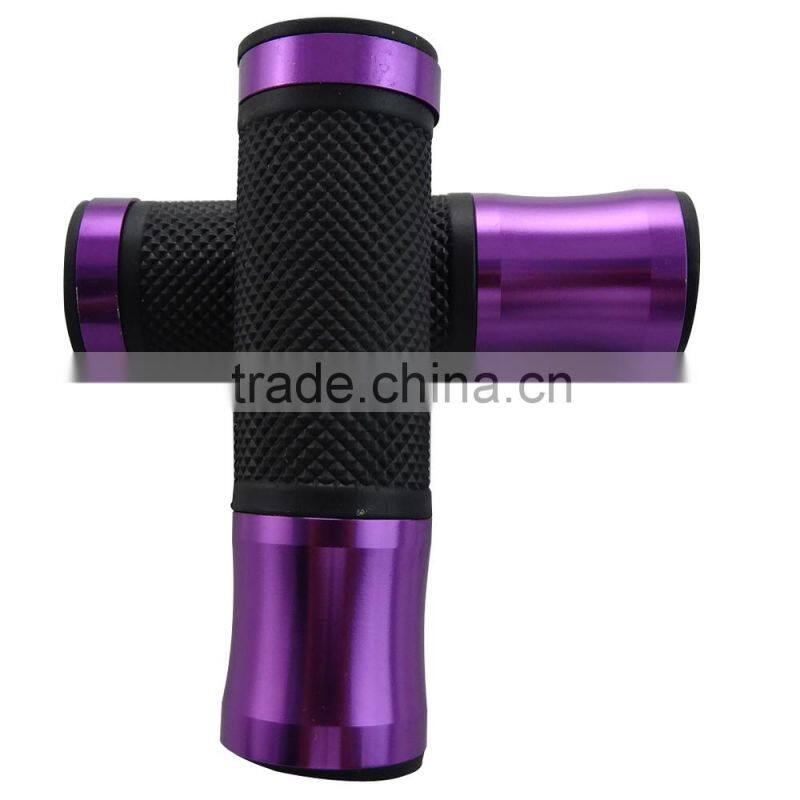 Motorcycle Handlebar Rubber Hand Grips Black Bronze Aluminum With Bar Ends Caps