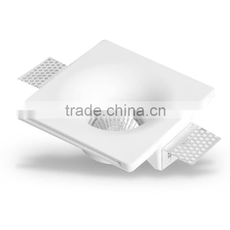 Indoor gypsum/plaster made LED recessed downlight 35W square GU10