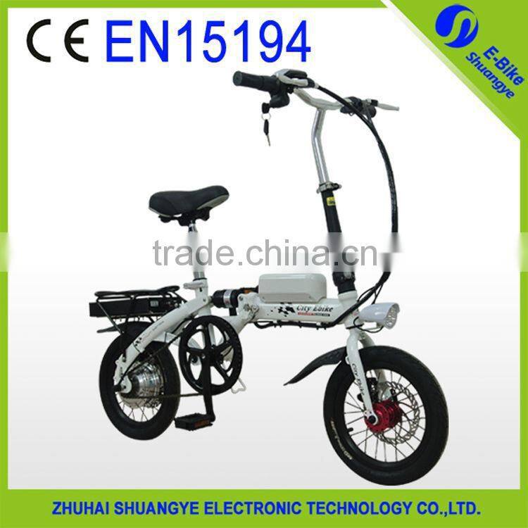 2015 14"36V lightweight foldable electric bike ce factory