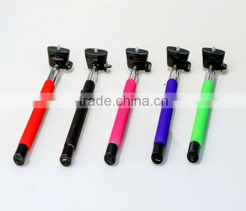 Self-Portrait Pole Extendable Handheld Wireless Bluetooth Selfie Monopod Bluetooth Stick with Built-in Remote Button For Phones