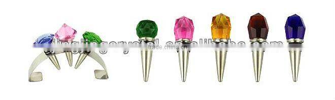 Wholesale high quality decorative crystal ball wine stopper