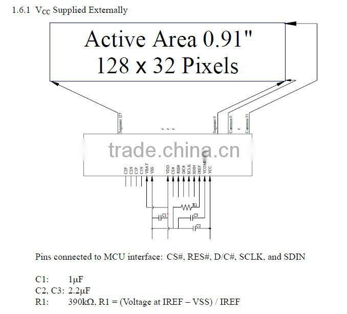 OLED091 inch 128 * 32 color screen