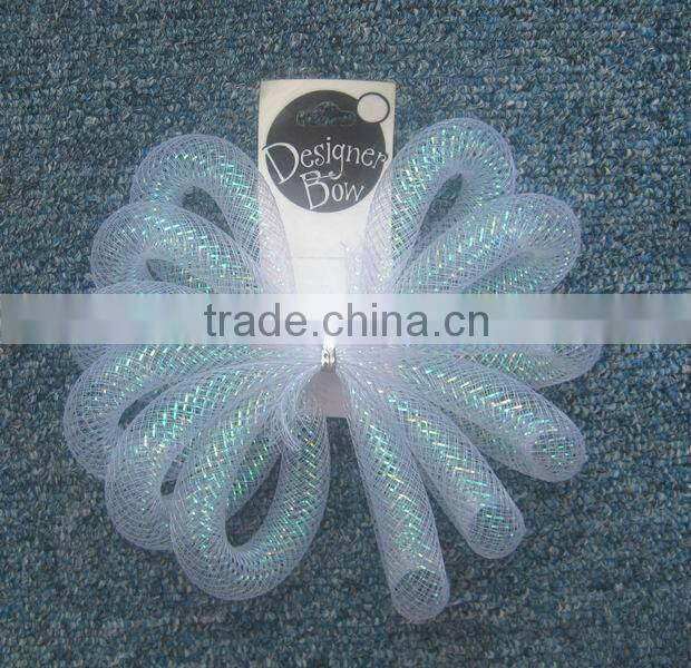 HOT SALE 6" Red Mesh Tube Ribbon Bow, Net Ribbon Bow for Party Decorations