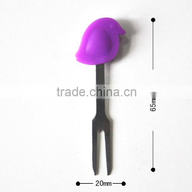 Cute bird shape stainless steel fruit fork