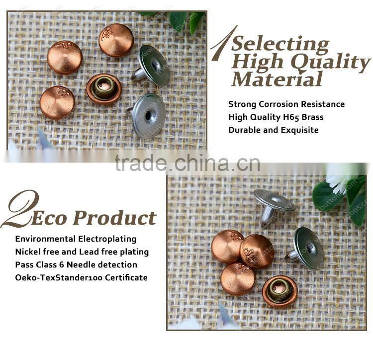 7MM Logo Customized Garment Rivets for Jeans Wear Rivet and Bags