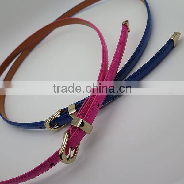 Lady's fashion skinny pearlite layer belt
