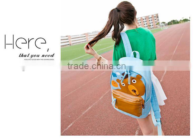 Lovely bear School Bag;Korean Style School Backpack;Lovely Style Cute Teenage Girl School Bags