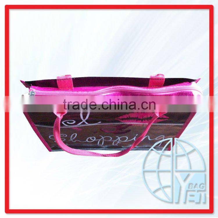 shopping pp woven eco zip bag