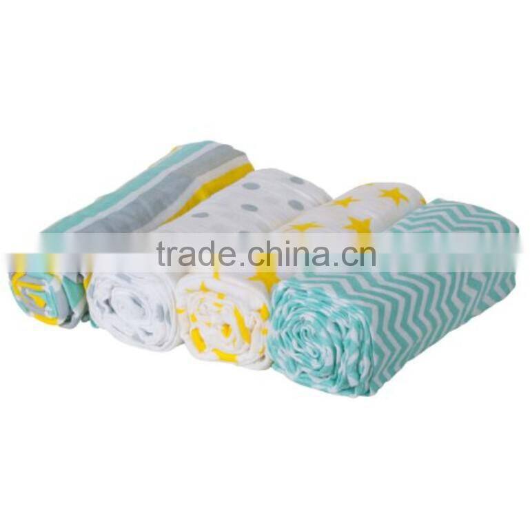 100% Cotton Premium Soft Baby Swaddle 47*47 Large Newborn Muslin Blanket
