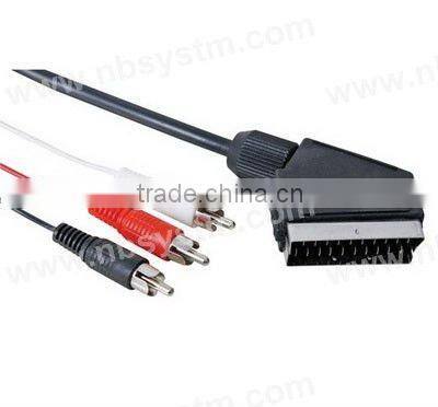 Scart plug male to 3 x RCA plug male cable