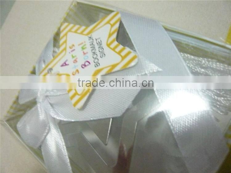 celebration supplies h"A Star is Born!"Metal Bookmark with White-Silk