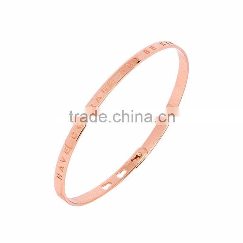 Memories Bangles with Customize Design Word 'HAVE COURAGE TO BE KIND' with 4mm/7mm Width