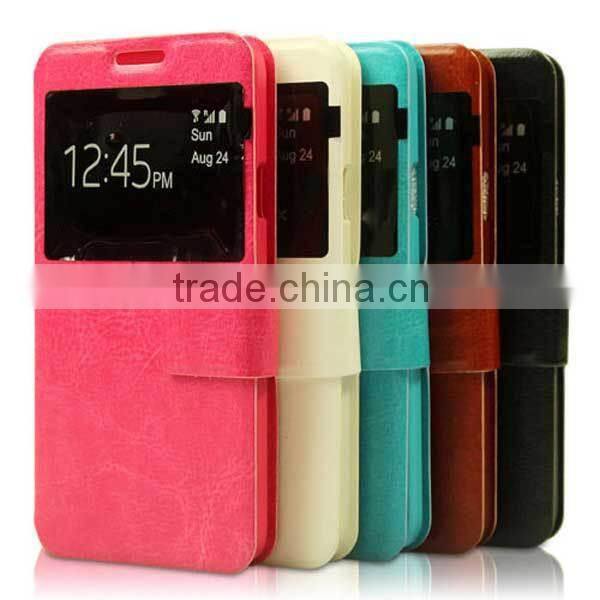 Luxury PU leather case for Sony Xperia Z3,Magnetic Flip cover for sony ,view window case for sony