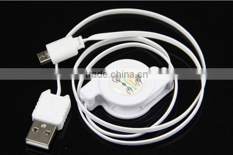Hot selling micro 5pin retractable usb cable high speed and quality