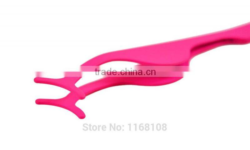 Hot Sale Practical Plastic False Eyelashes Extension Applicator Remover Clip Tweezer Nipper Tool Pink