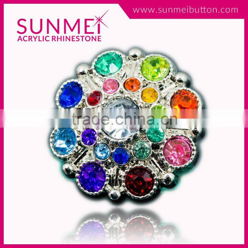 Orange and Black Rhinestone Flower Embellishments Buttons