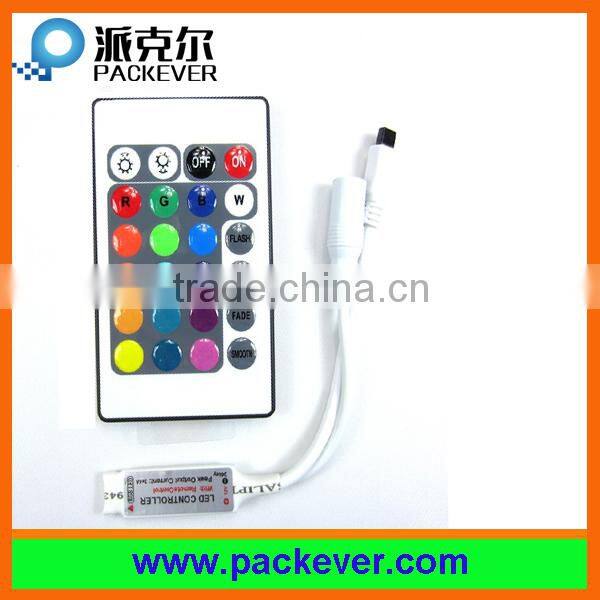 DC 5V-24V input 6A output 24 keys remote control mini rgb LED controller/dimmer