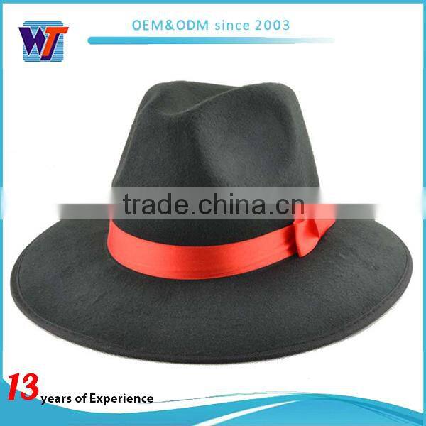 Coluorful blank wool material felt hat and fedora hat