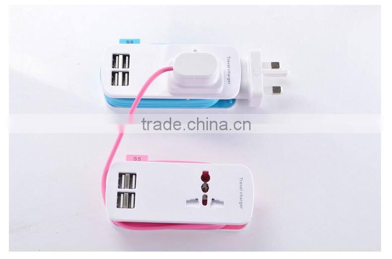 Universal 4 USB Charger Ports Power Strip With universal charfer ports with BS, UL CSA, European standard Power Strip