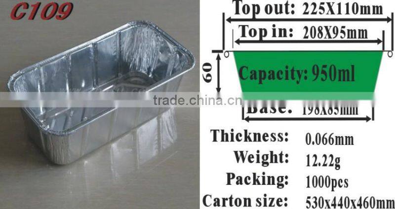 9 inches alu foil food container C109