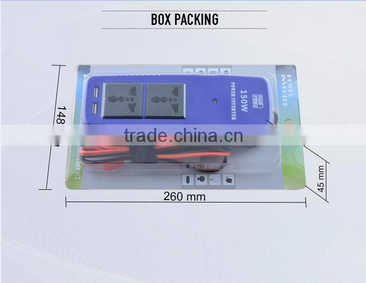 Portable 150W High Frequency Car Power Inverter with 2 UBS Port for Outdoor Use