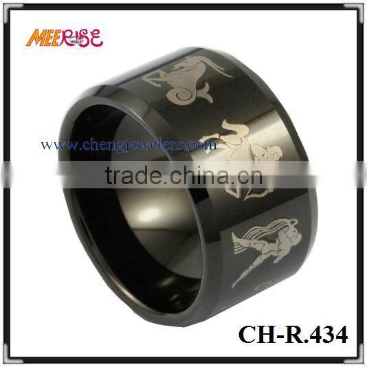2015 Celtic Woven celtic knot Engraved Black Band for man dome ring/cheap celtic ring