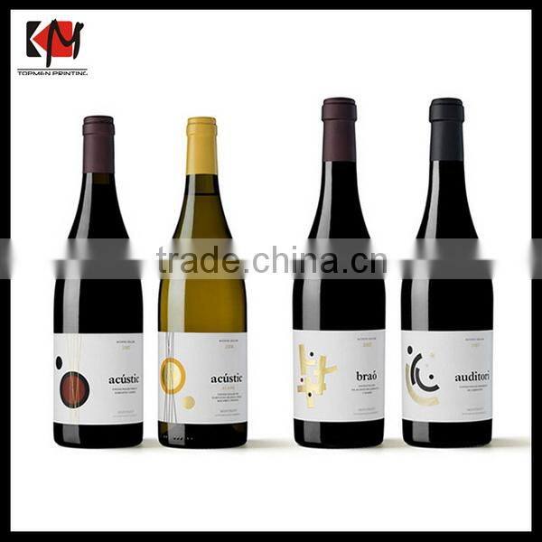 Red Foil Stamping Wine Bottle Label Sticker For Battle Beverage