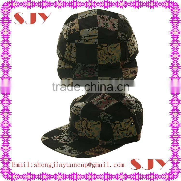 Fashion 5 panel snapback camo hunting caps