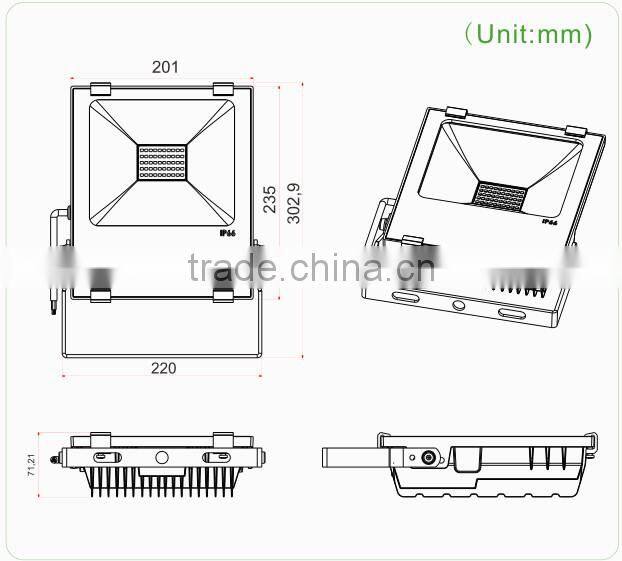 Shenzhen Supplier 50w led flood light IP66 rate, EMC3030,95lm/w, PF>0.95,ra>80,CB/GS/SAA, 5 years warranty