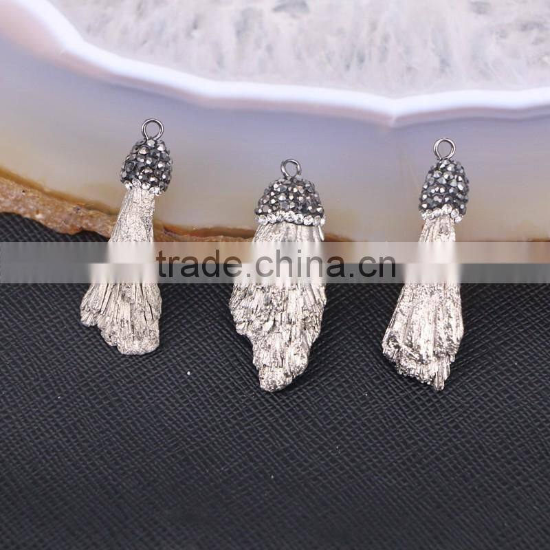 Titanium Quartz Stone Druzy Pendant, Pave Crystal Gem stone Pendant For Jewelry Making