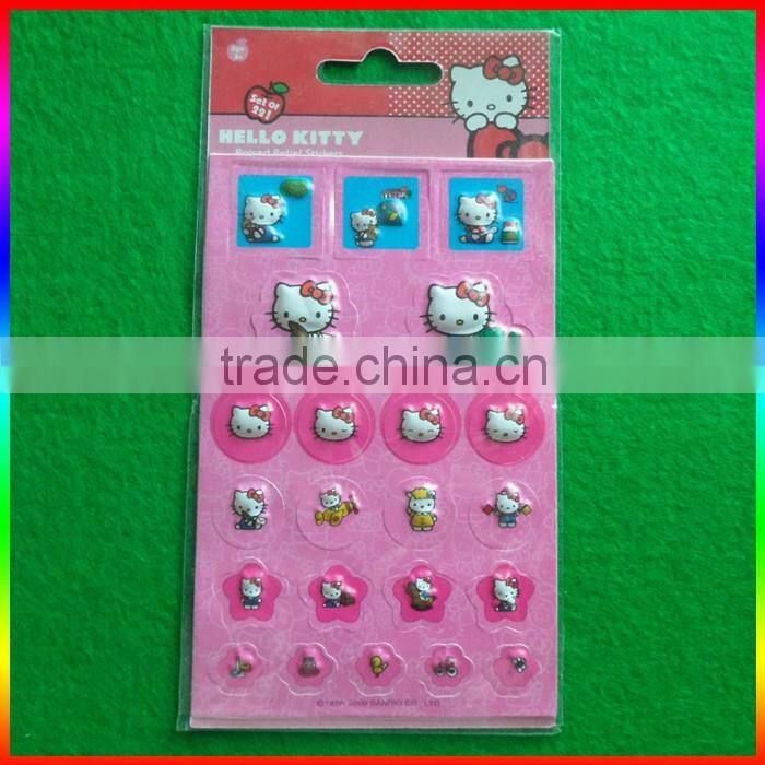 English words PVC cartoon stickers for little boys and girls