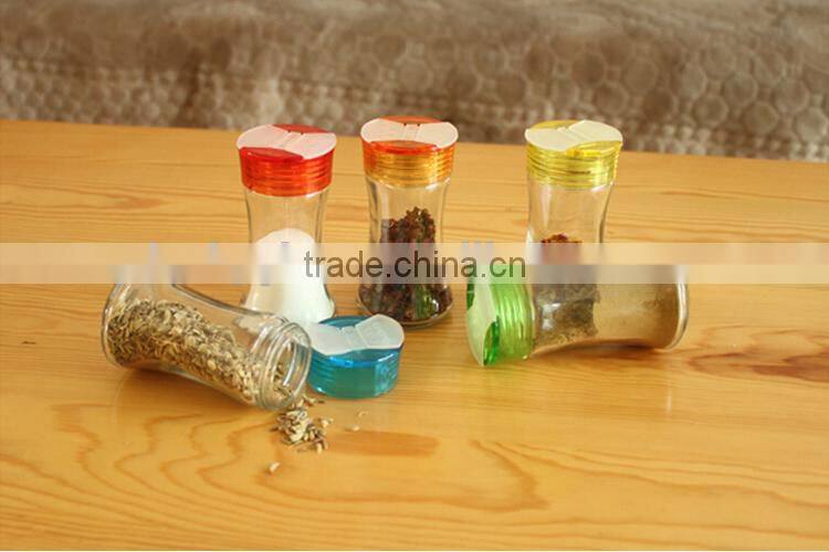 6pcs/set round glass salt and pepper shakers set