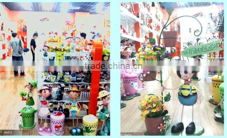 Handmade Garden Metal Doll Metal Fairy with flower pot