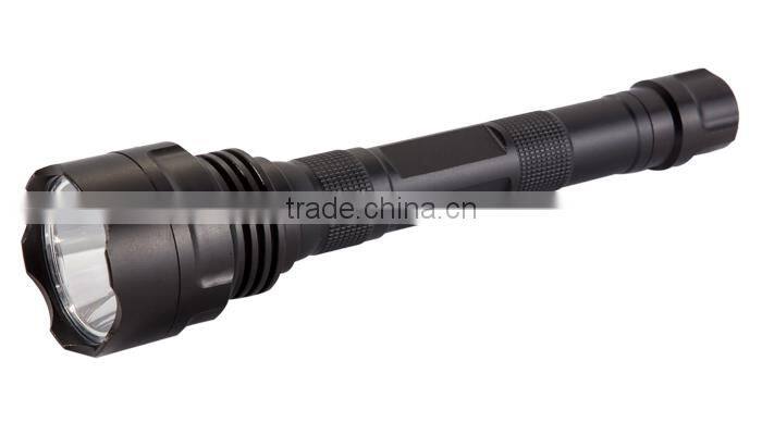 200 Lumens torch light led brand army high power led torch light powered by 2*18650 rechargeable battery