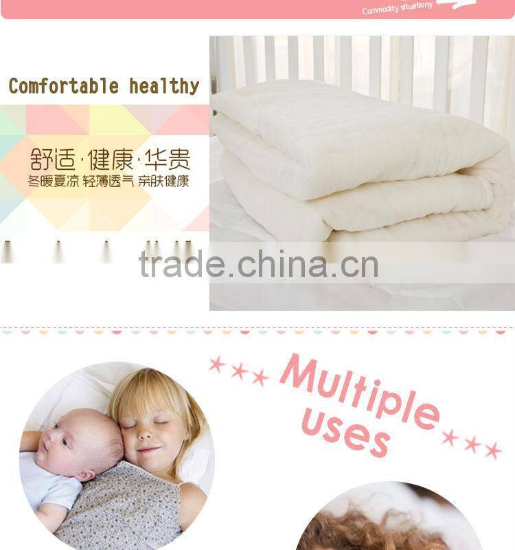 100% cotton baby silk quilt children beding quilt pink color