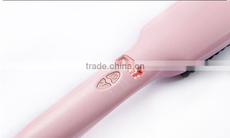 2 in1 Anion Straight Comb Auto LCD Brush Hair Straightener Iron Straightening Irons Negative Ions Hair Straight Brush