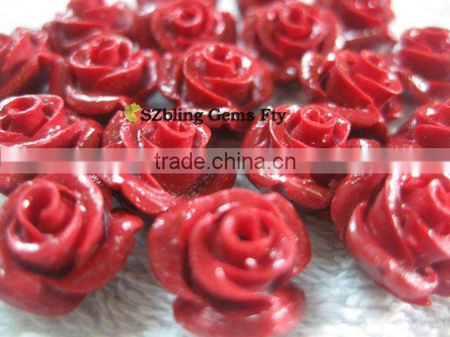 Wholesale gemstone craft synthetic turquoise carved flower beads for bracelet